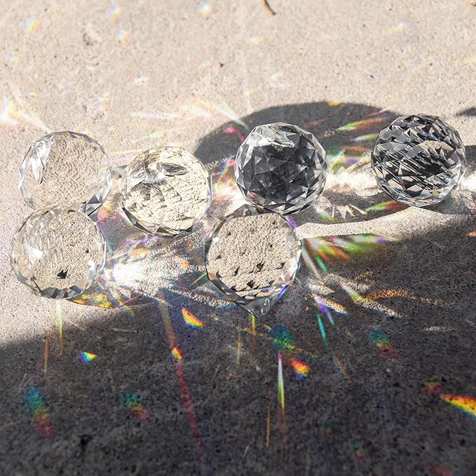 MerryNine 20mm Clear Crystal Ball Prism Sun Shine Catcher Rainbow Pendants Maker, Hanging Crystals Prisms for Windows, for Feng Shui, for Gift (20mm/0.79" 48pack, 48)