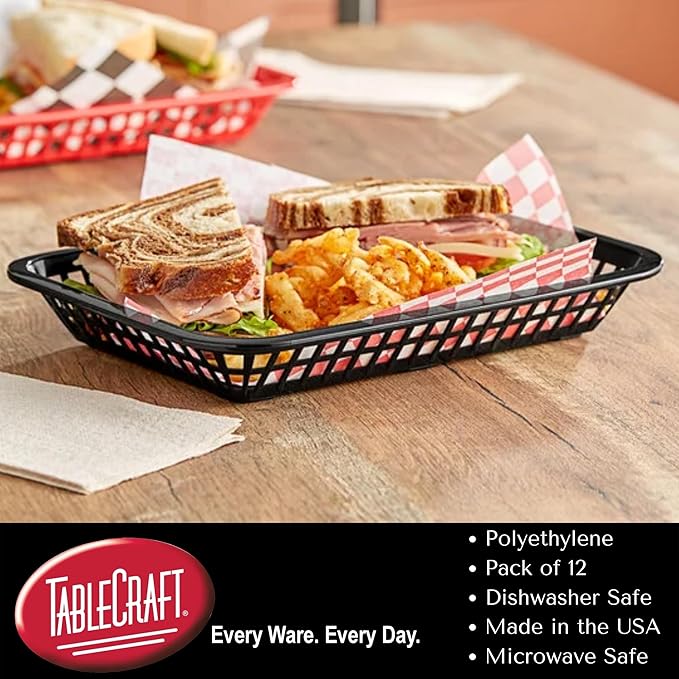 TableCraft Products C1079R Cash and Carry Large Grande Basket, Red (Pack of 12)