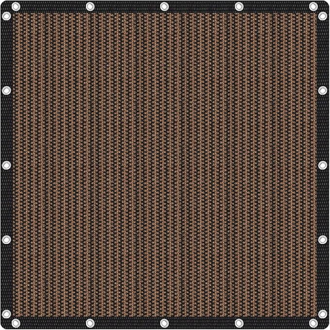 VICLLAX Shade Fabric Sun Shade Cloth with Every 2 FT Grommets for Patio Garden Pergola Cover Canopy 7x19 FT, Mocha