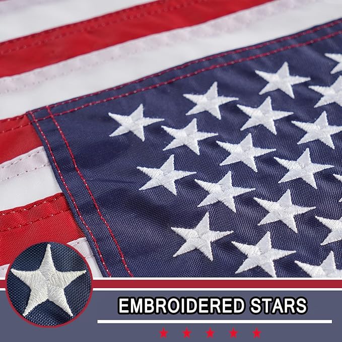 AZCOVER American Flag 12x18 Inch Boat Flag for Outside, 210D Small American Flags Double Sided with Embroidered Stars Sewn Stipes and Brass Grommets for Marine Yacht UTV