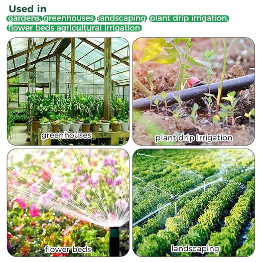 32Pcs 1/2 Inch Tubing Drip Irrigation Fittings Kit, 1/2 ID x 0.6-0.63 OD 16 mm Drip Line Barbed Locked Nut Connectors - 4 Switch Valves, 8 Tees, 8 Couplings, 4 Elbows, 4 Ends, 4 Adapters