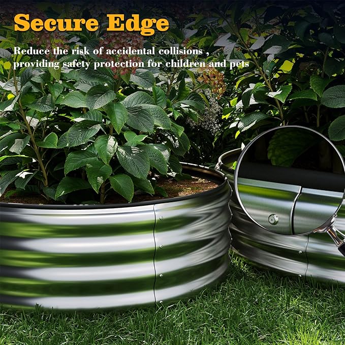 Galvanized Metal Planter Raised Garden Bed Kit for Gardening Outdoor，4x2x1ft 2 Planter Grow Garden Box Raised Flower Bed，Long Vegetable Clearance Herb Raised Garden Beds for Container Gardening