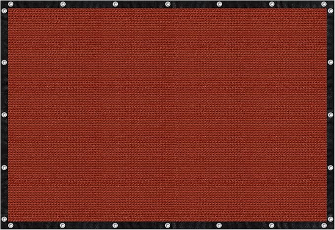VICLLAX Shade Fabric Sun Shade Cloth with Every 2 FT Grommets for Patio Garden Pergola Cover Canopy 8x14 FT, Rust Red