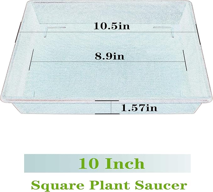 Square Plant Saucer 5 Pack 8 10 12 14 16 18 20 Inch, Flower Pot No Holes Plant Drip Trays, Plant Trays for Pots Heavy Duty Plastic Plant Saucers for Indoors Outdoors