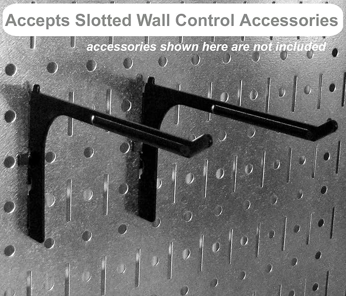 Wall Control Pegboard Organizer 4 ft. Metal Pegboard Standard Tool Storage Kit with Green Toolboard and Blue Accessories
