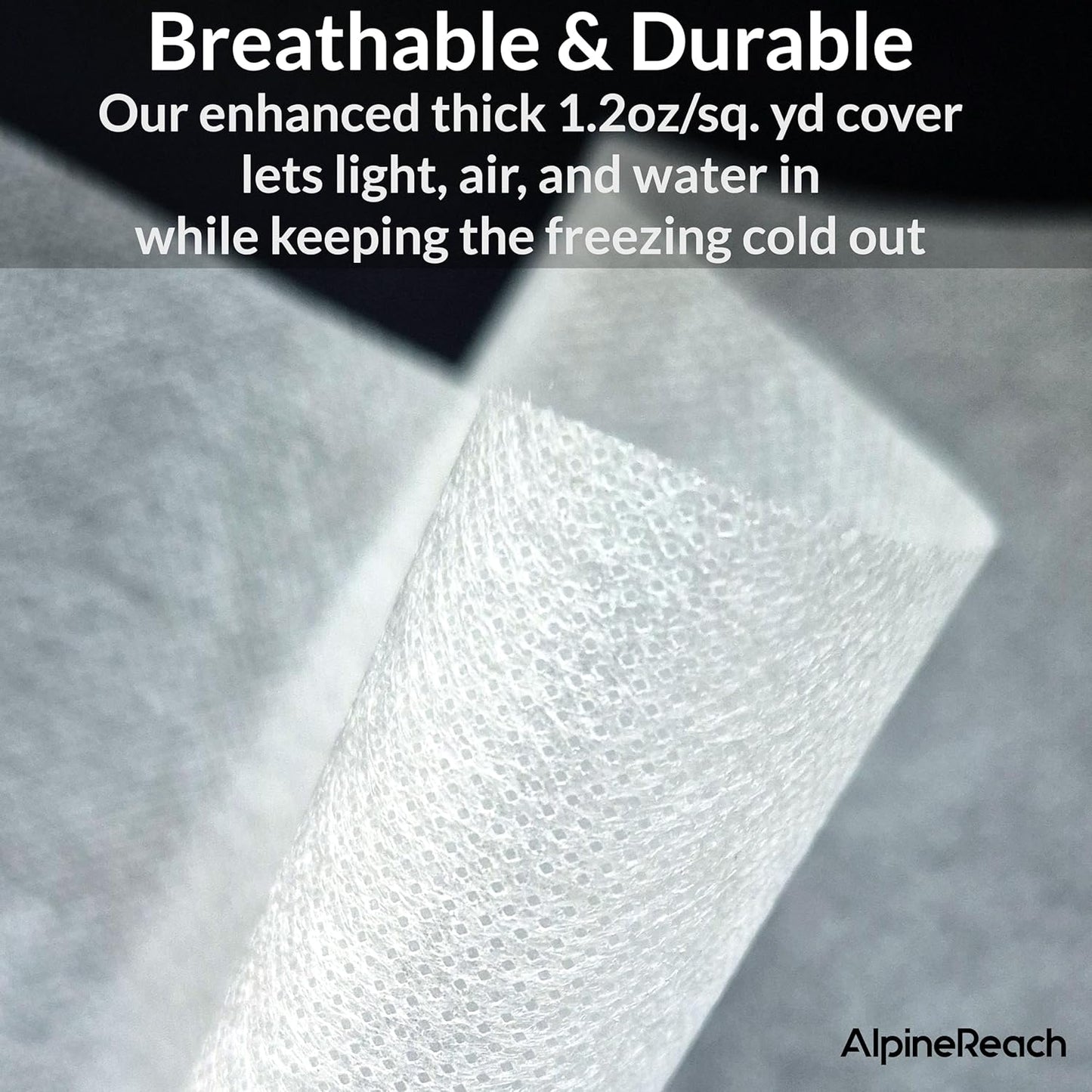 AlpineReach Plant Covers Frost & Sun Protection 10 x 30 ft - Thick 1.2 oz/yd² Freeze Blanket to Low 28 °F Temperatures Floating Row, Garden Fabric Material, Protect in Winter Cold, Gardening Down