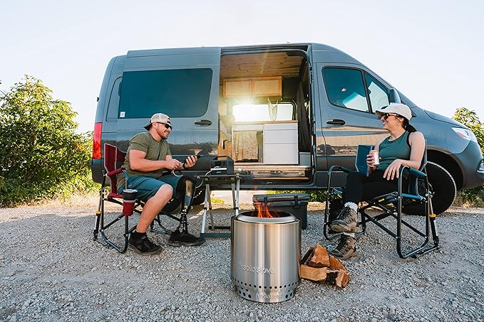 Solo Stove Ranger Essential Bundle | Ideal for 2–4 People | Smokeless Wood Burning Fire Pit with Stand, Lid & Ash Pan | Portable Outdoor Camping Stove, Stainless Steel, 15.25" H x 15" D