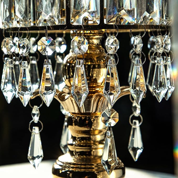 50pcs 38mm Chandelier Crystal Icicle Prisms Replacement Drops Lamp Candle Holders Curtain DIY Parts