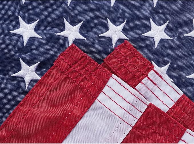 American Flag 12x18 Boat Flags Outdoor Heavy Duty - Embroidered USA 1x1.5 Ft Flags - Heavy Duty Banner US Nylon Sewn Stripes Indoor with 2 Brass Grommets