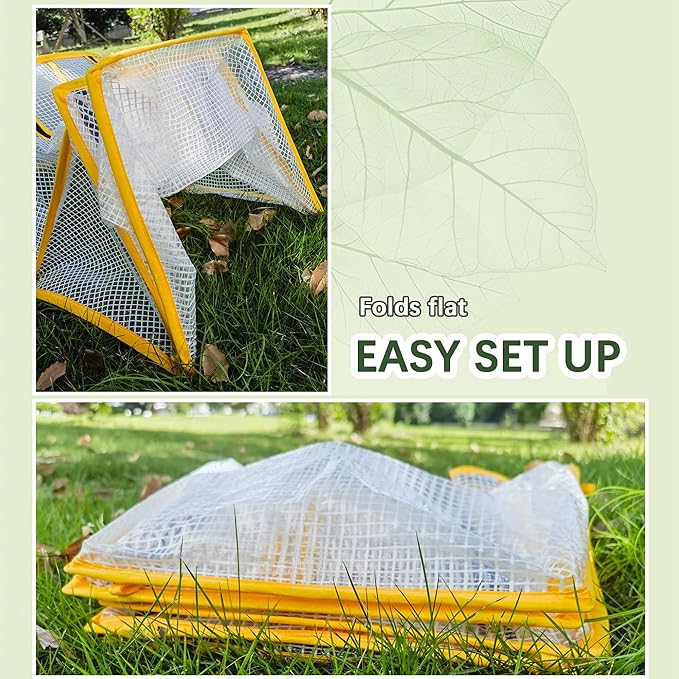 47.2" *14.6" *13.4" Foldable Garden Row Accelerator Plants Cover for Raised Garden Bed, Mini Greenhouse Cover with Two Air Hole and Breathable Mesh, Frost Cover for plant Vegetable Seedling Protector