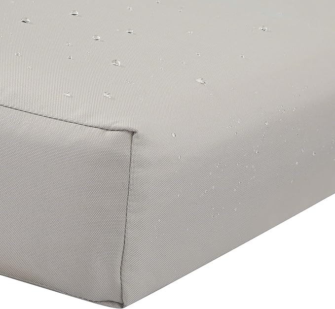Classic Accessories Ravenna Water-Resistant 21 x 21 x 3 Inch Patio Seat Cushion, Mushroom, Chair Seat Cushion