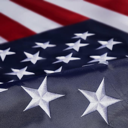 Homissor American Flag 4X6 USA US Flags 4’ x 6’ Heavy Duty Outdoor Made of Durable Nylon Flag with Embroidered Stars, Sewn Stripes and Brass Grommets