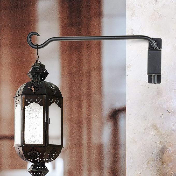 Qiang Ni Swivel Plant Hanger Bracket: Bird Feeder Hanger for Outdoor Wall Mount (16 - B, 16 Inch)