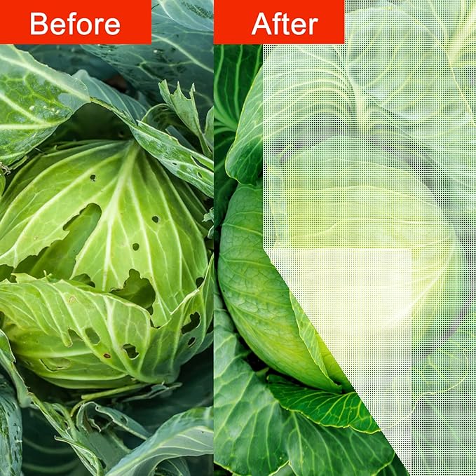 Agfabric Garden Netting 6.5'x100' Insect Pest Barrier Bird Netting for Garden Protection,Row Cover Mesh Netting for Vegetables Fruit Trees and Plants,White