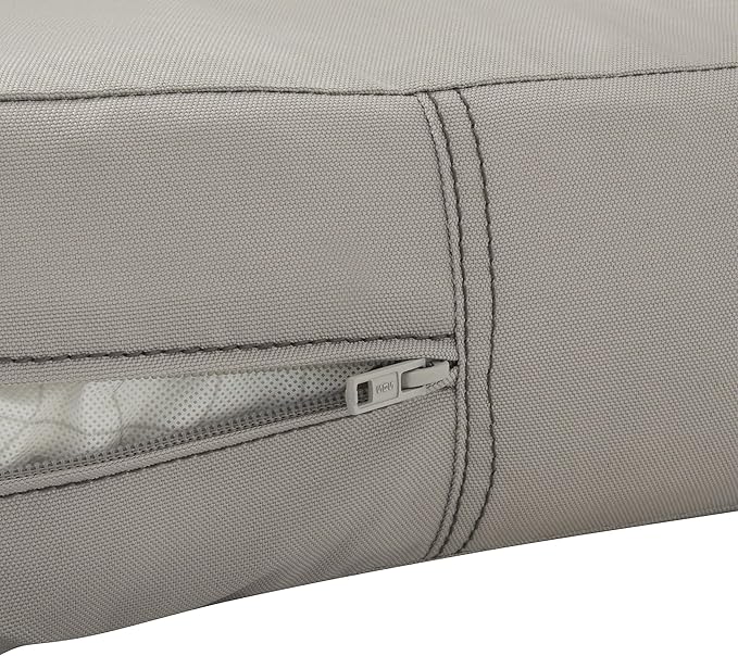 Classic Accessories Ravenna Water-Resistant Patio Lounge Chair/Loveseat Cushion, 25 x 27 x 5 Inch, Mushroom, rectangle Outdoor Seat Cushion