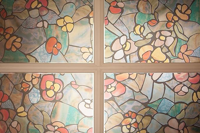 d-c-fix 346-0431-3PK Self-Adhesive Privacy Glass Window Film Venetian Garden, 17" x 78" Roll, 3-Pack