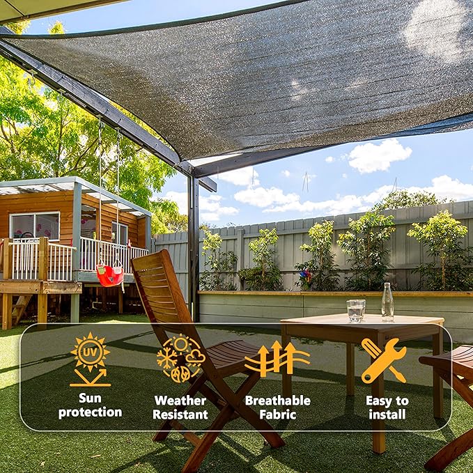 VICLLAX 30% Shade Cloth, 4x13FT Durable Black Mesh Trap with Every 3 FT Grommet, Sun Shade Fabric Netting for for Plants Cover, Greenhouse, Chicken Coop, Barn Kennel, Garden Patio
