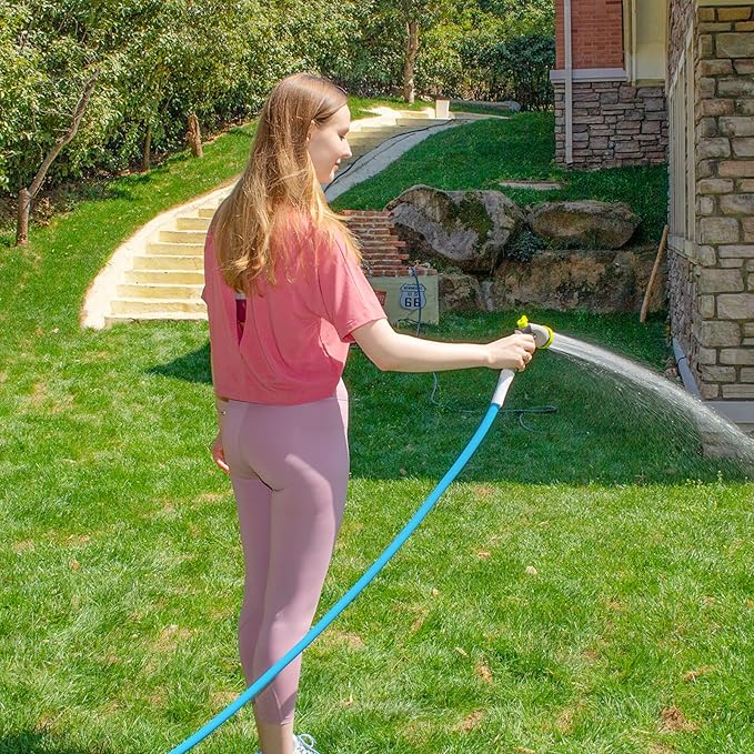 Fevone 25 ft Garden Hose, Heavy Duty Water Hose, Hybrid Polymer, Kink Resistance, Flexible, Durable, Leak Free, Aluminum Fittings, 3/4" GHT, 5/8" ID, 600 Psi, Drinking Water Safe