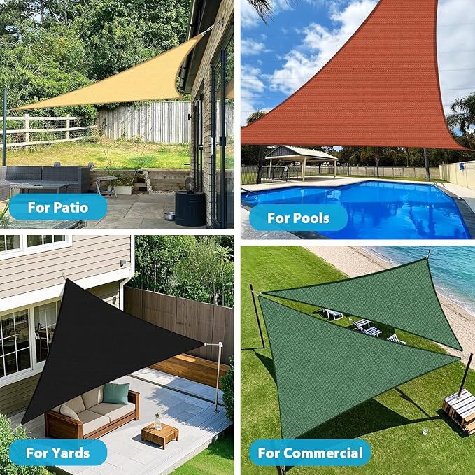 Amagenix Sun Shade Sail 19X19X19 Curved Edge Outdoor Shade Canopy Cream Breathable 95% UV Block Shade Cloth for Patio Garden Backyard (We Make Custom Size)