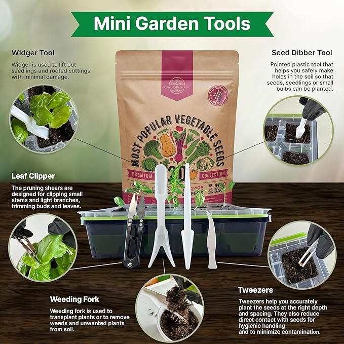 20 Vegetable Seeds Variety Pack - 12,460+ Non-GMO Heirloom Seeds for Planting Vegetables and Fruits in Individual Seed Packets, Home Garden Seeds for Hydroponic, Indoor and Outdoors Gardening