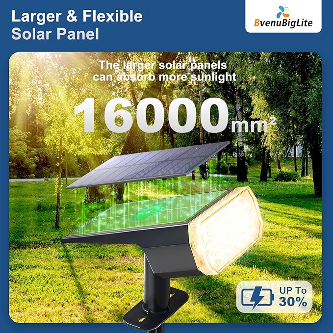 Waterproof Solar Lights Outdoor: IP65 Led Spot Light Decorations for Garden - 3 Lighting Modes Solar Powered for Yard - Dust to Dawn Uplighting Landscape Pathway Drive Patios 6PC Warm
