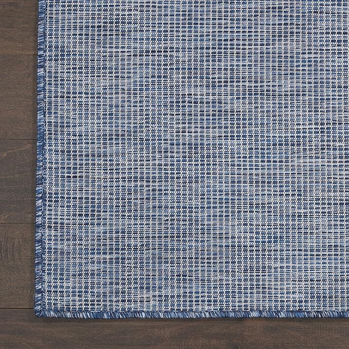 Nourison Positano Indoor-Outdoor Navy Blue 4' x 6' Area Rug, Easy Cleaning, Non Shedding, Bed Room, Living Room, Dining Room, Backyard, Deck, Patio (4x6)